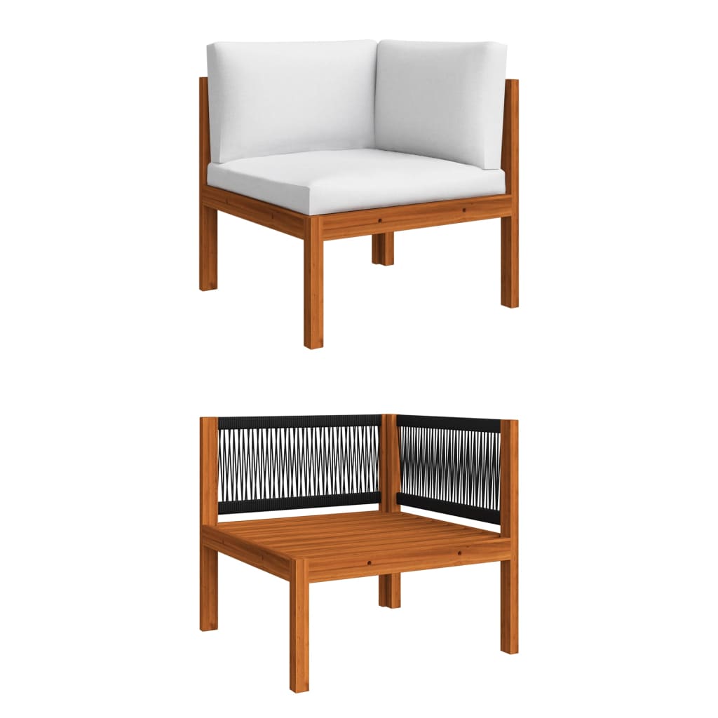 

vidaXL 5-delige Loungeset met kussens massief acaciahout crèmekleurig