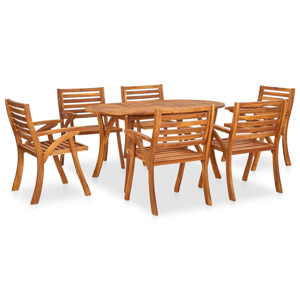 

vidaXL 7 Piece Patio Dining Set Solid Acacia Wood