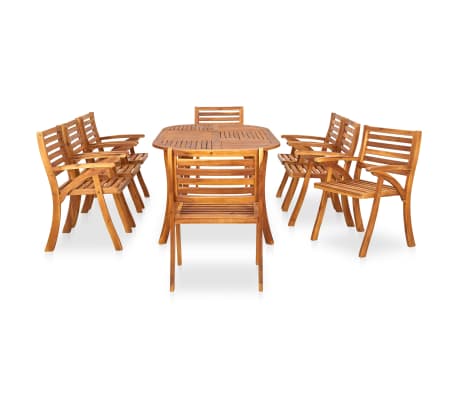 vidaXL 9 Piece Patio Dining Set Solid Acacia Wood