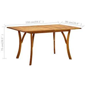 7dílná zahradní jídelní sada 150 x 90 cm masivní akáciové dřevo - obrázek 12