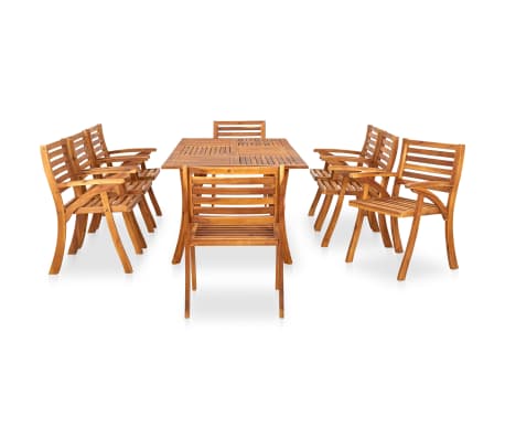 vidaXL 9 Piece Garden Dining Set Solid Acacia Wood