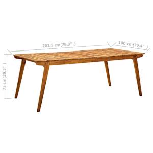 7dílná zahradní jídelní sada 201,5 x 100 cm masivní akáciové dřevo - obrázek 12