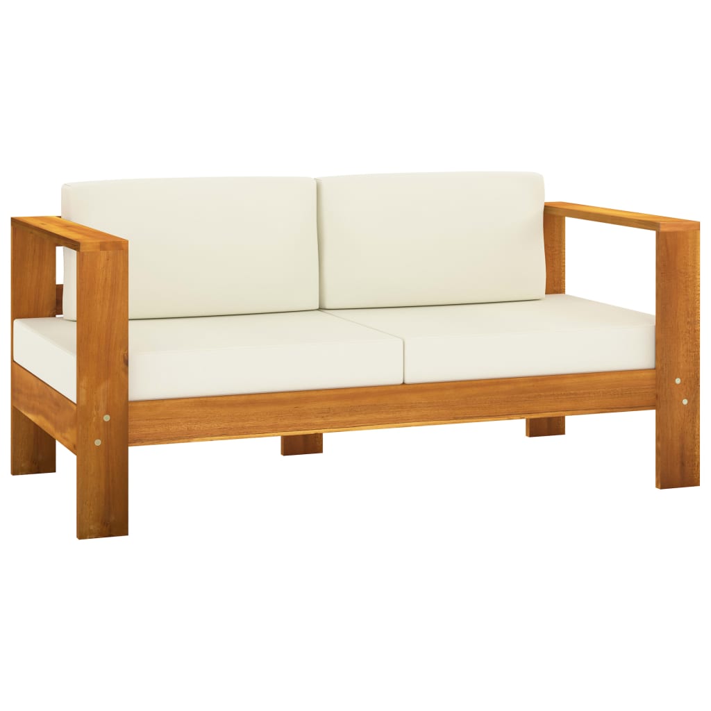 

vidaXL 9-delige Loungeset met crèmewitte kussens acaciahout
