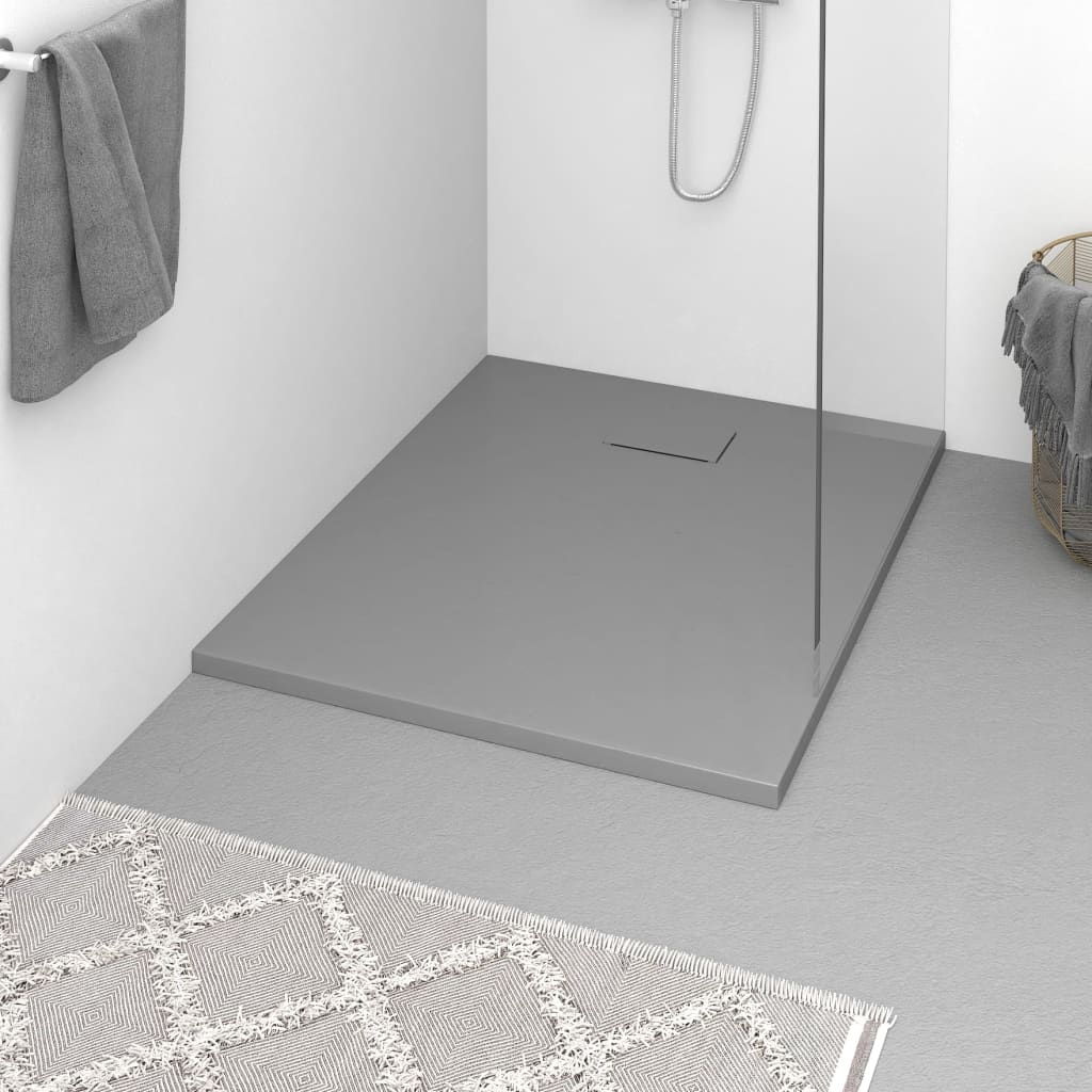 vidaXL Cădiță de duș, gri, 100×80 cm, SMC vidaxl.ro