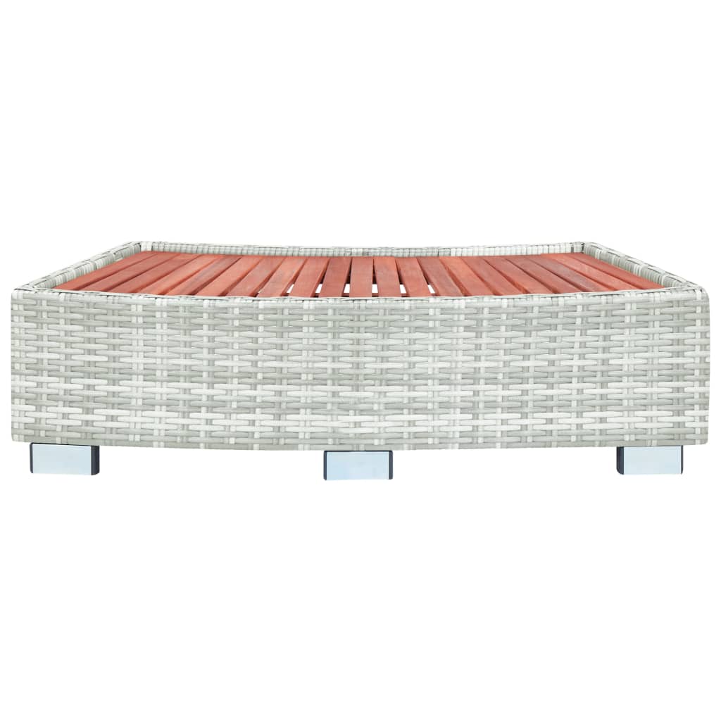 

vidaXL Spatrap 92x45x25 cm poly rattan lichtgrijs