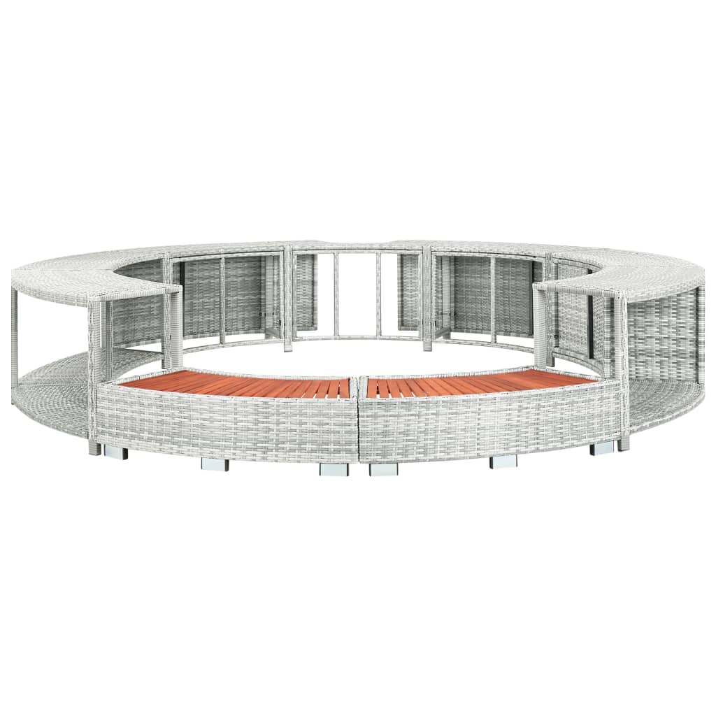 

vidaXL Spa Surround Light Gray Poly Rattan