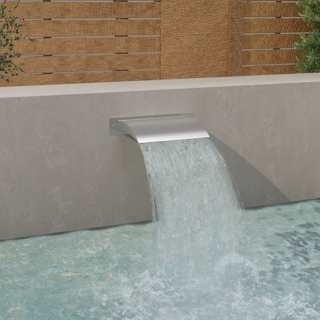 Bazénová fontána stříbrná 45 x 9 x 26 cm nerezová ocel