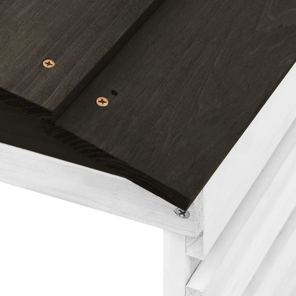 Garage De Tondeuse à Gazon Noir Et Blanc 78x74x54 Cm Sapin VidaXL 17 width=274