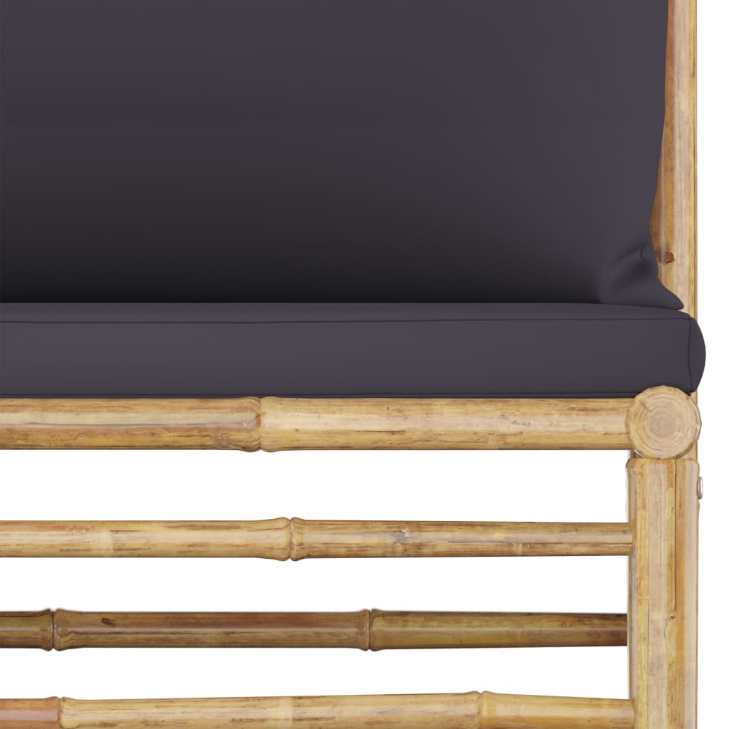 Sodo komplektas su pilkomis pagalvėmis, 5 dalių, bambukas | Stepinfit