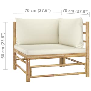 9dílná zahradní sedací souprava + krémově bílé podušky bambus - obrázek 9