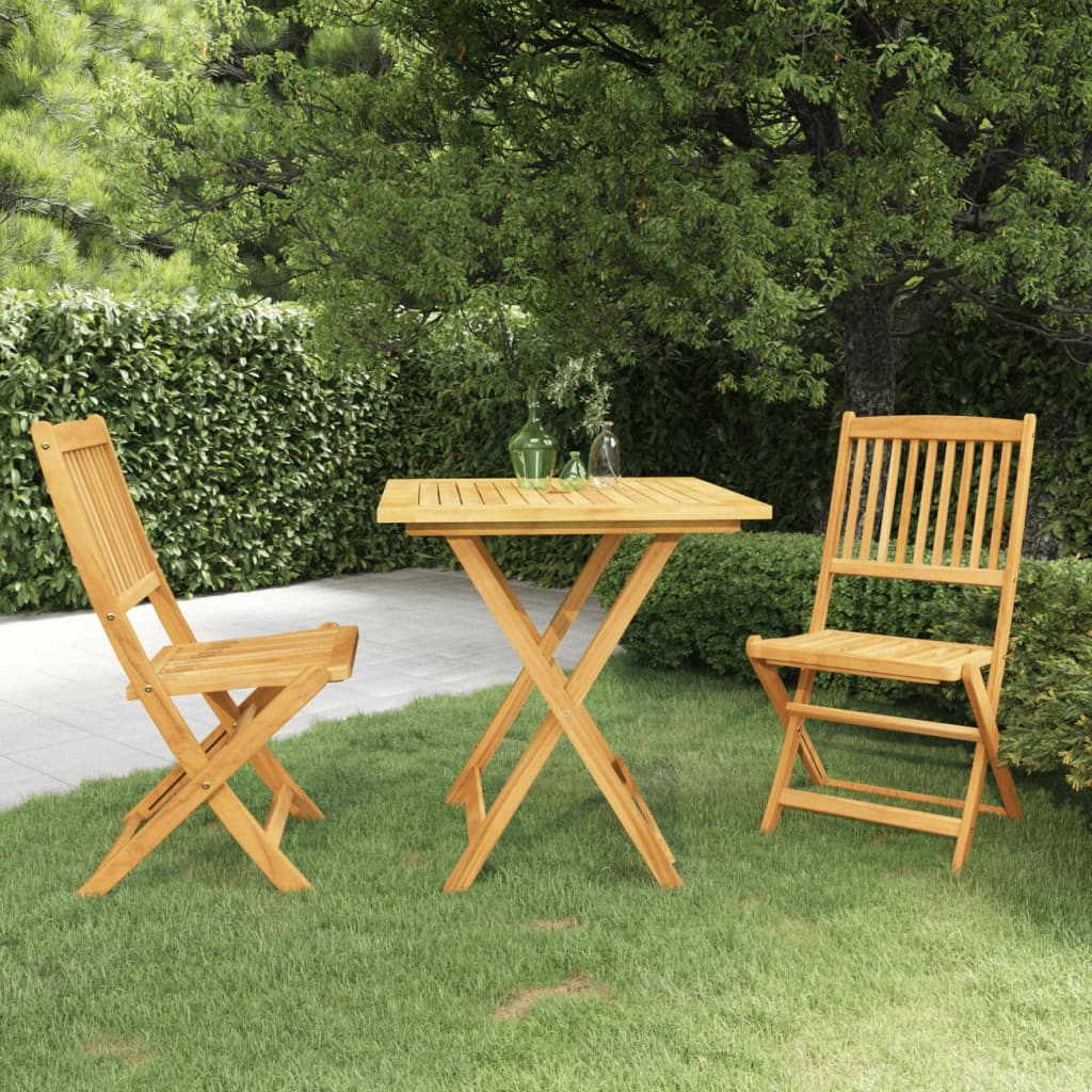 Vidaxl Set Mobilier Gradina Pliabil, 3 Piese, Lemn Masiv Acacia