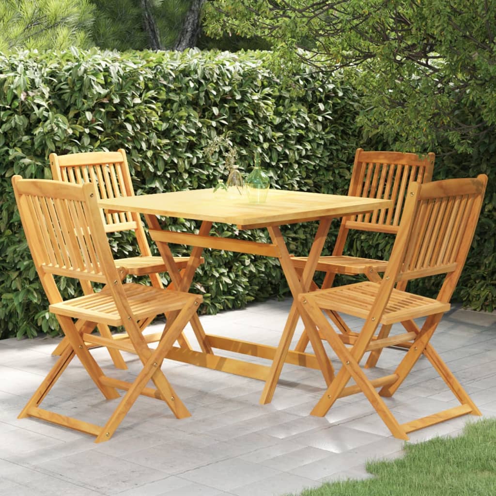 vidaXL Set mobilier grădină, pliabil, 5 piese, lemn masiv acacia