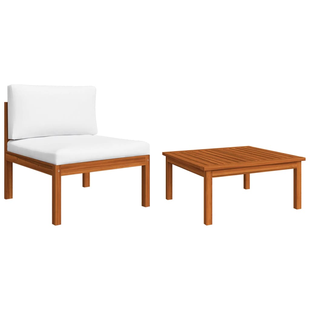 

vidaXL 2-delige Loungeset met kussens massief acaciahout