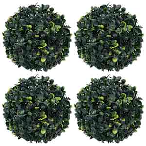 Umetni pušpani okrogli 4 kosi 12 cm