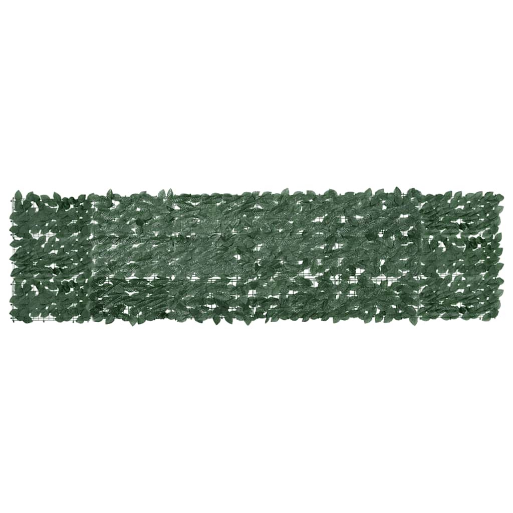 vidaXL Paravan de balcon, frunze verde închis, 300x75 cm
