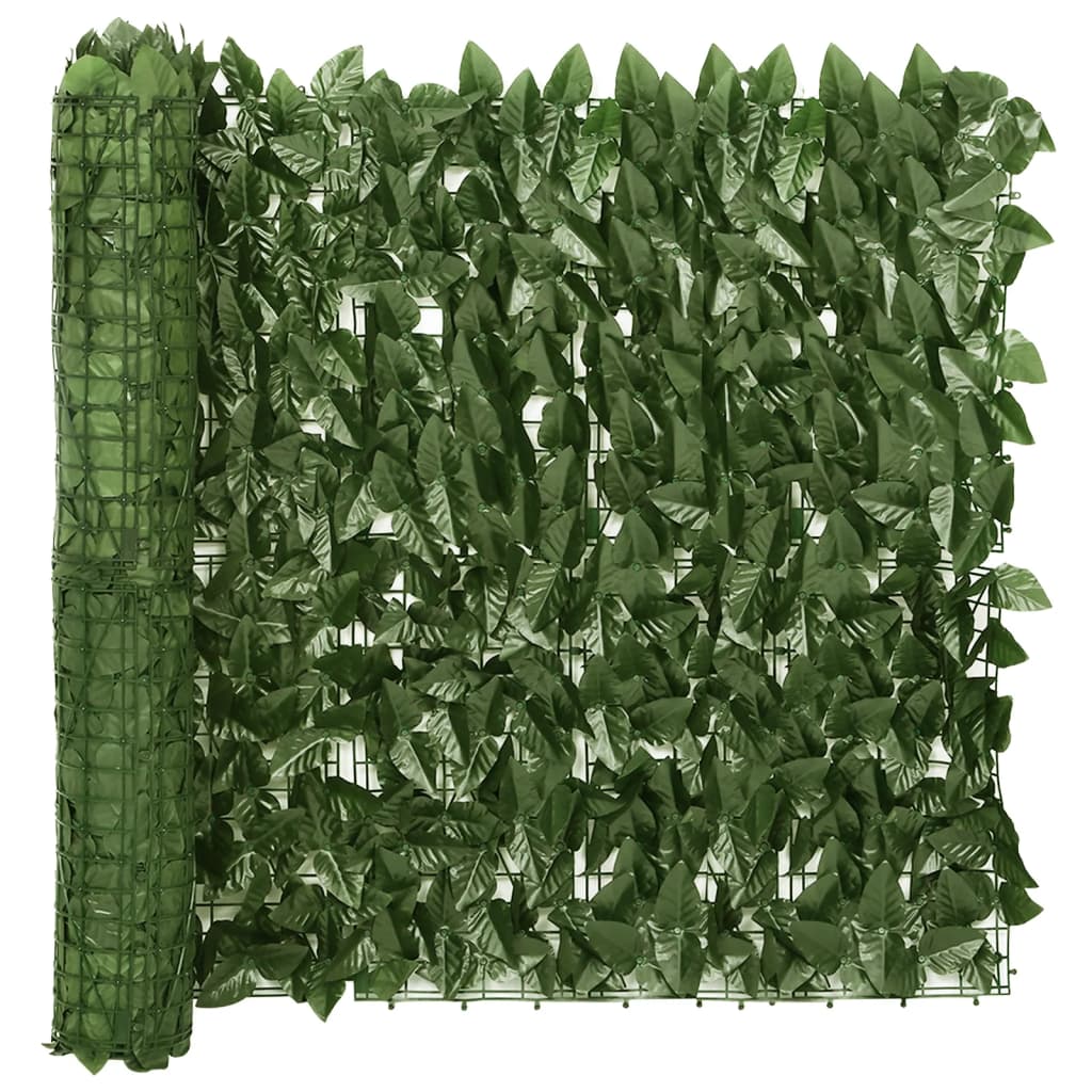 vidaXL altanafskærmning 500x75 cm mørkegrønne blade