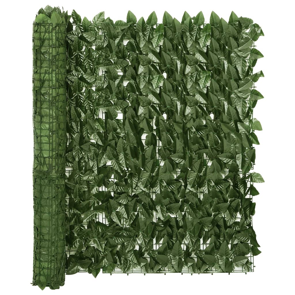 vidaXL altanafskærmning 500x100 cm mørkegrønne blade