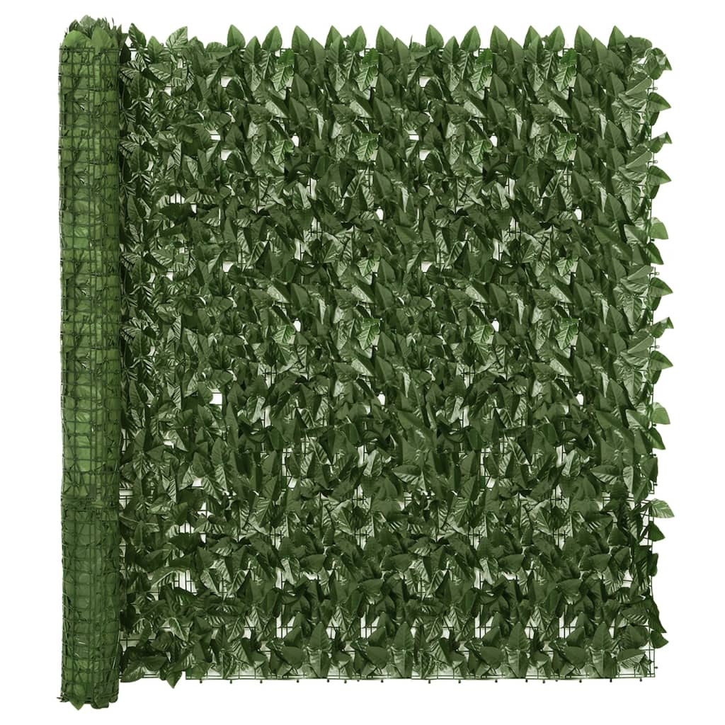 vidaXL altanafskærmning 400x150 cm mørkegrønne blade