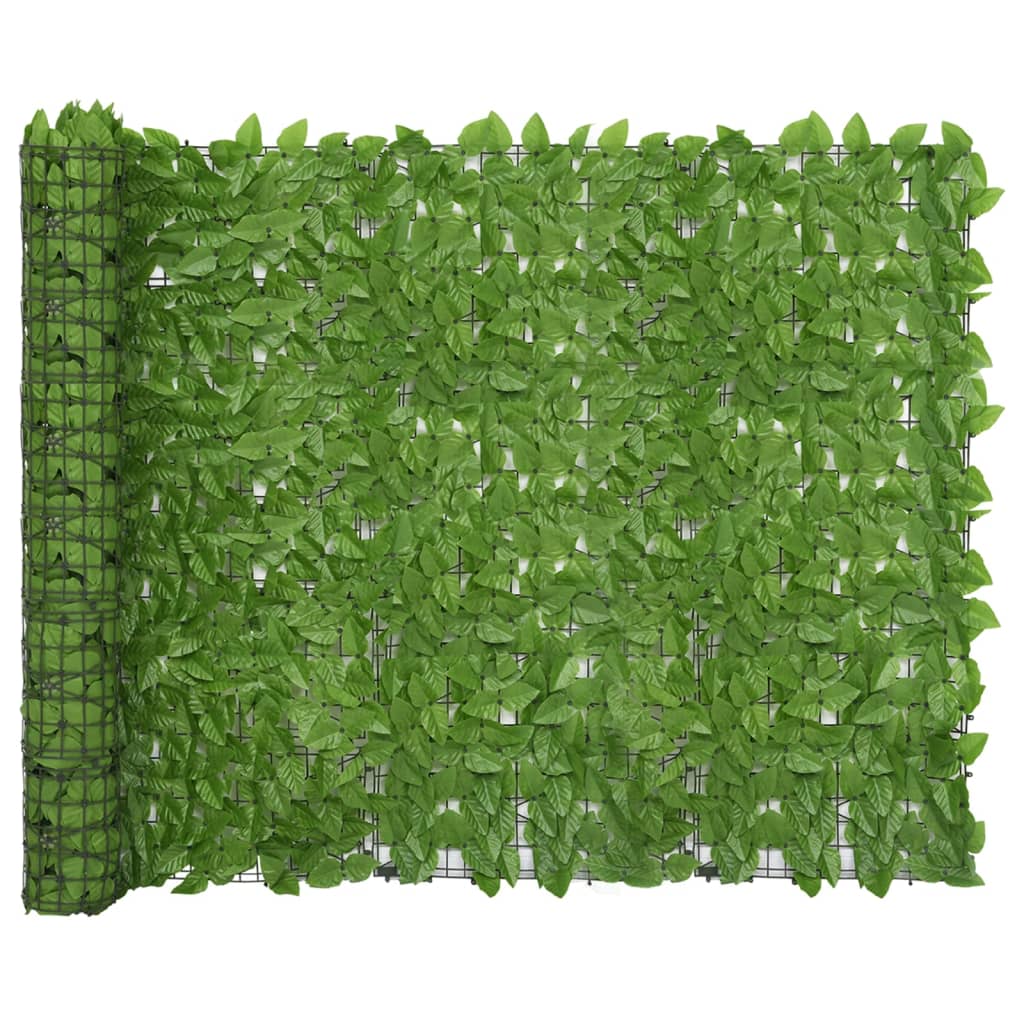Balkon-Sichtschutz mit Grünen Blättern 600×150 cm