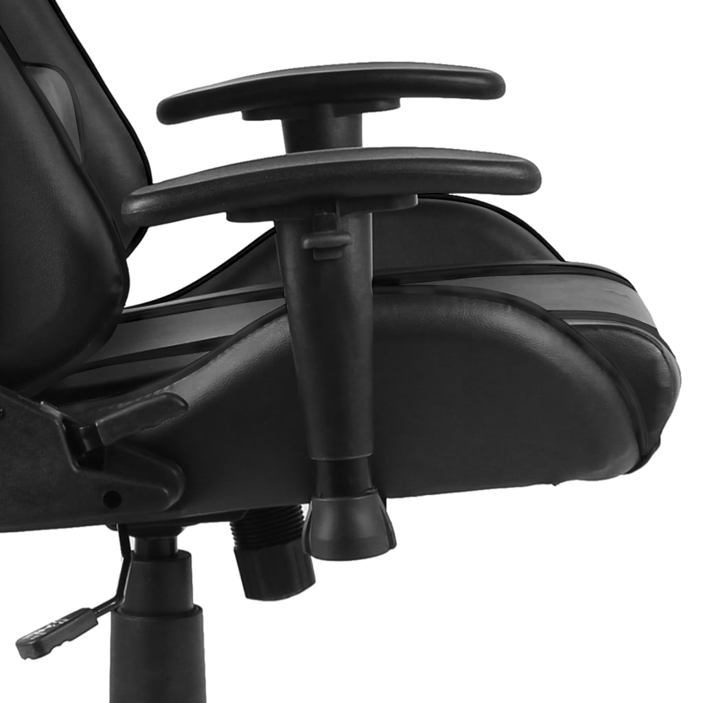 Fekete PVC forgó gamer szék 