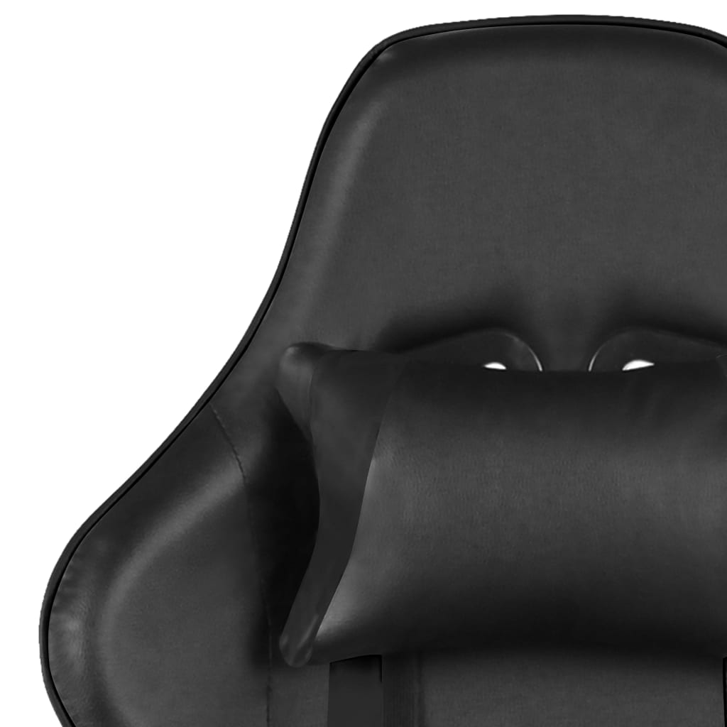 Fekete PVC forgó gamer szék 