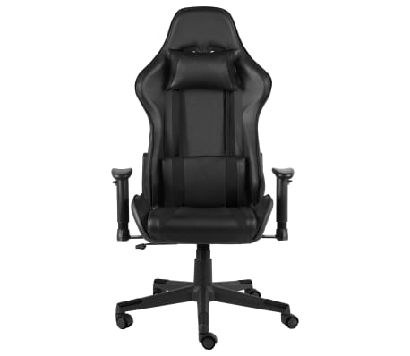 vidaXL datorspēļu krēsls, grozāms, melns, PVC