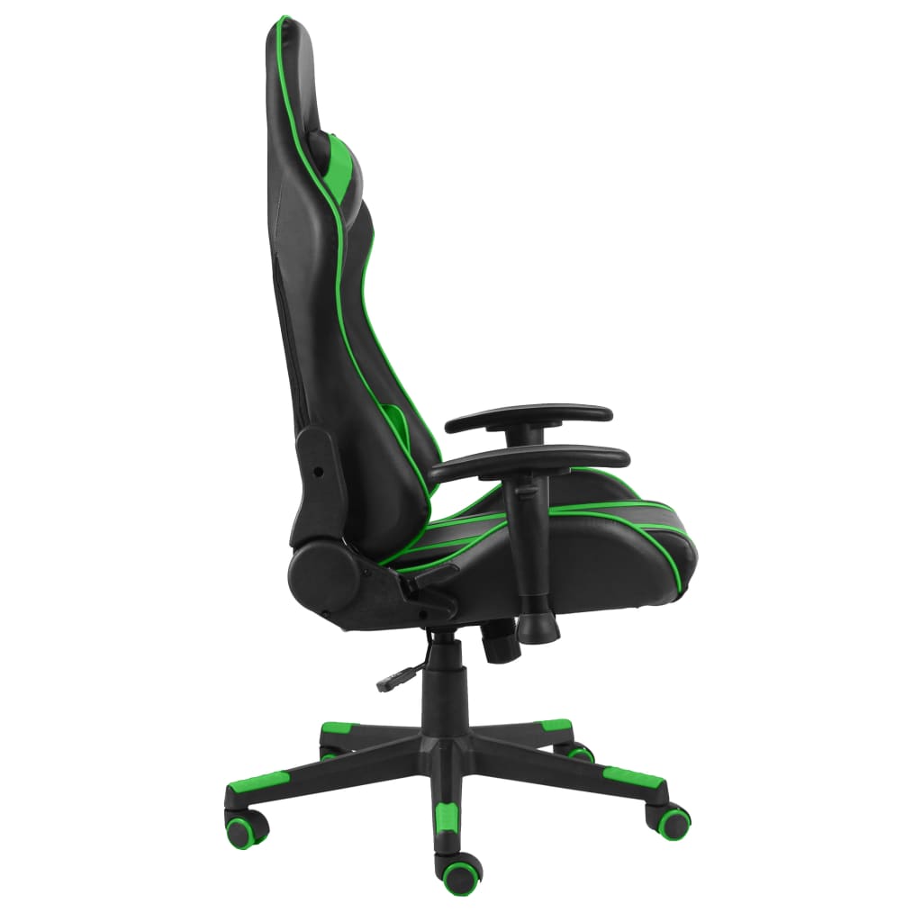 Zöld PVC forgó gamer szék 