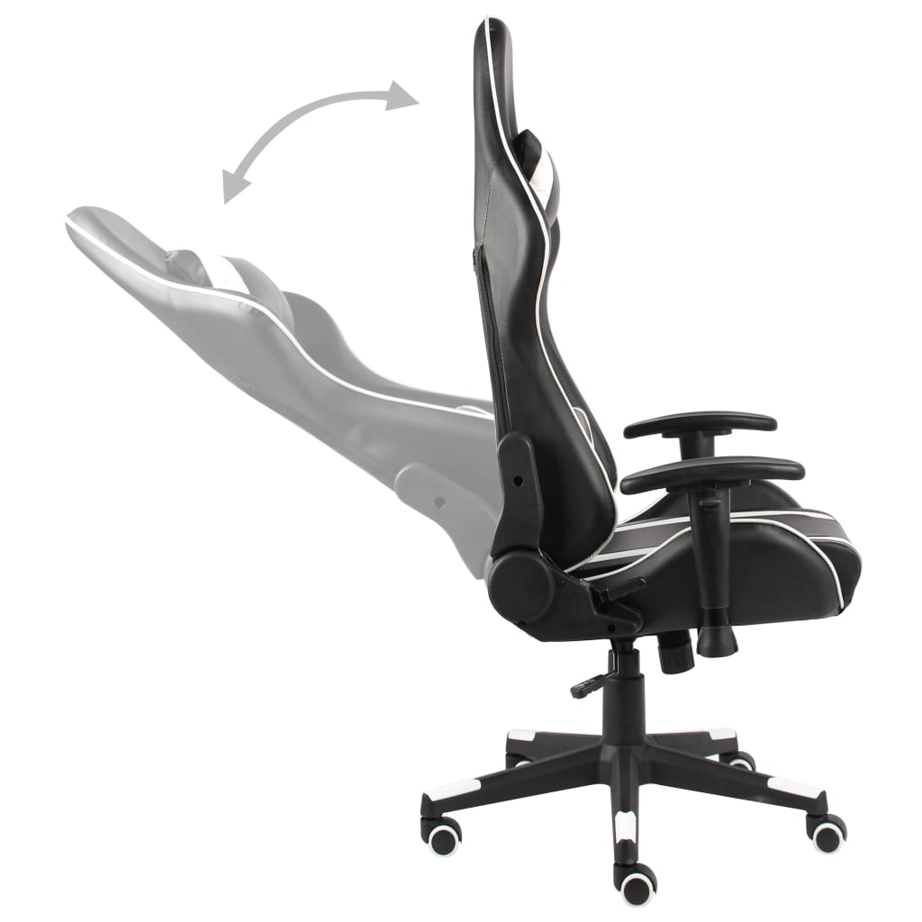Fehér PVC forgó gamer szék 