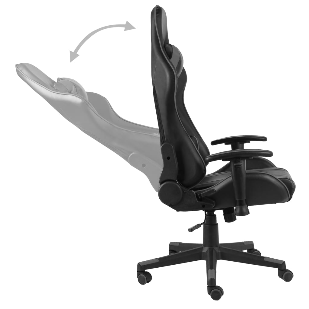 Szürke PVC forgó gamer szék 