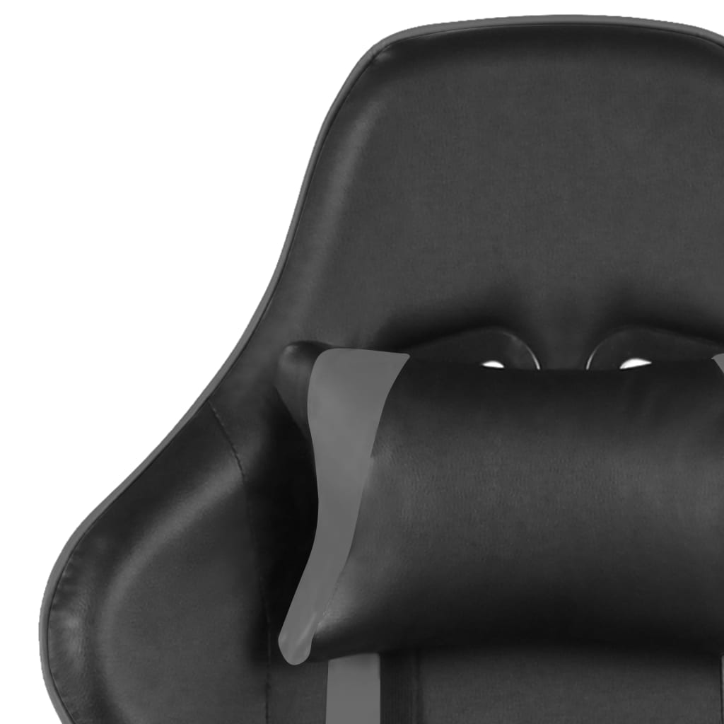 Szürke PVC forgó gamer szék 