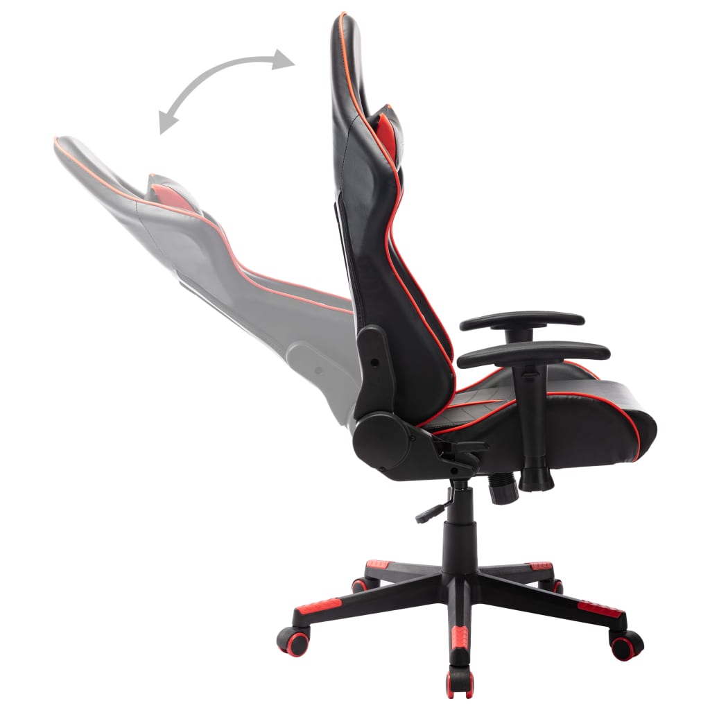 Herní židle černá a červená umělá kůže