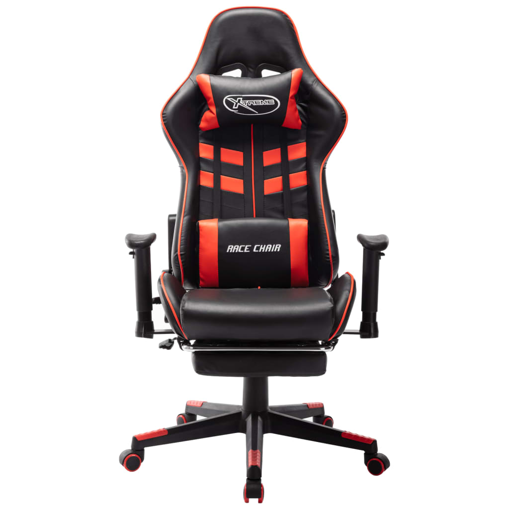 vidaXL fekete és piros műbőr gamer szék lábtámasszal