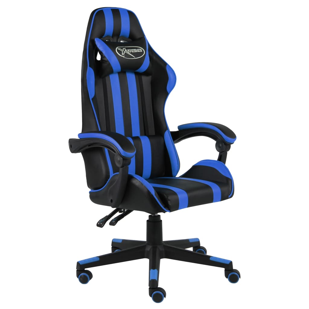 vidaXL Gaming-Stuhl Schwarz und Blau Kunstleder