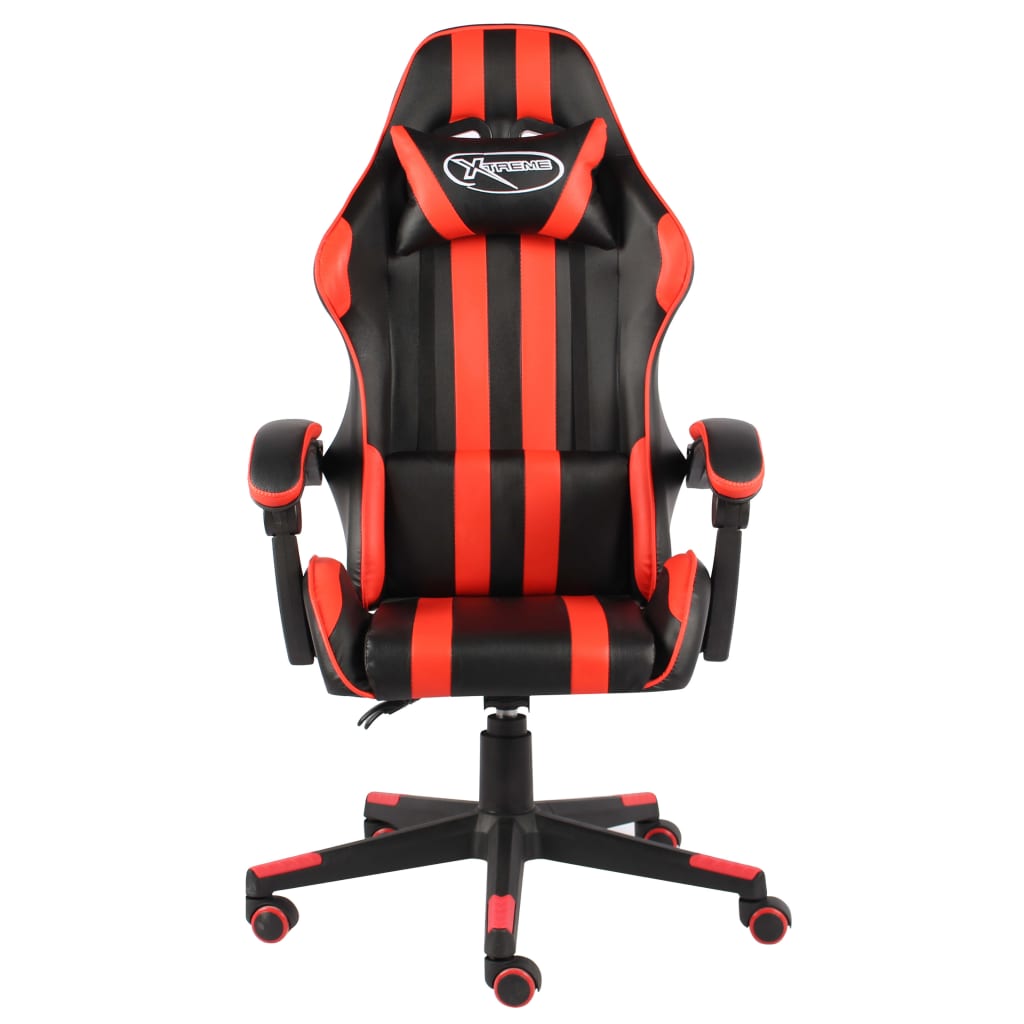 vidaXL Sedia da Gaming Nero e Rosso in Similpelle