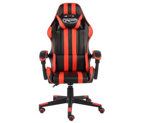 vidaXL Silla gaming de cuero sintético negro y rojo