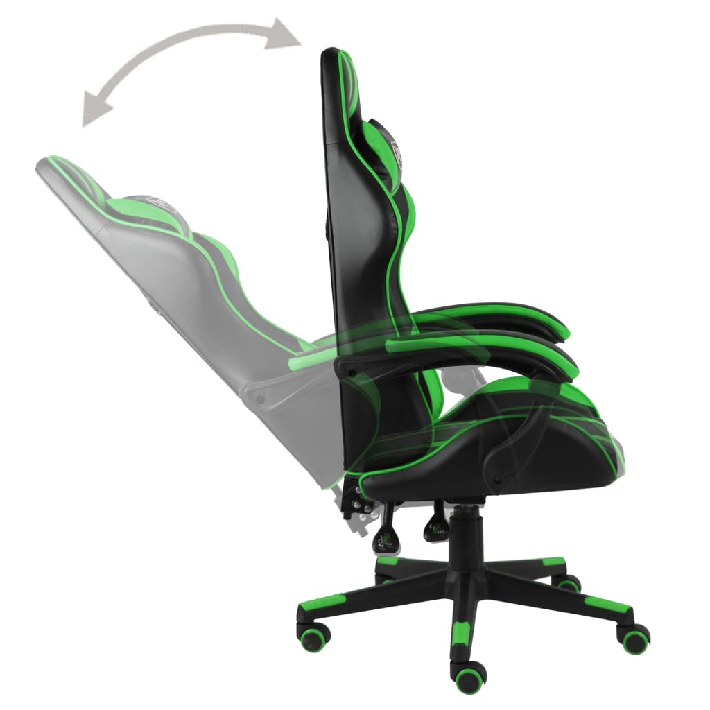 Igraća stolica od umjetne kože crno-zelena