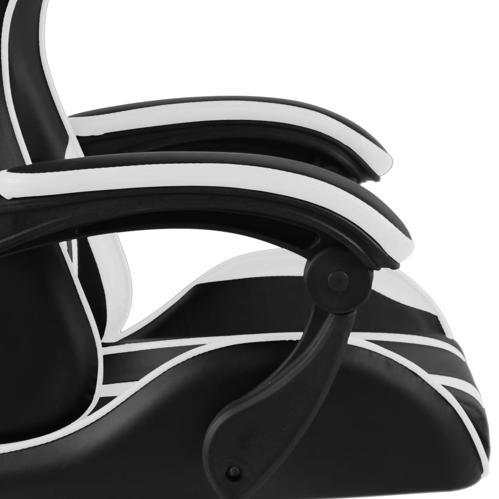 Žaidimų kėdė, juodos ir baltos spalvos, dirbtinė oda | Stepinfit