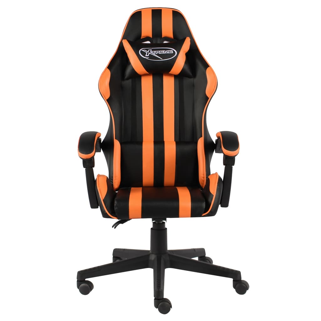 vidaXL Fotel dla gracza, czarno-pomarańczowy, sztuczna skóra