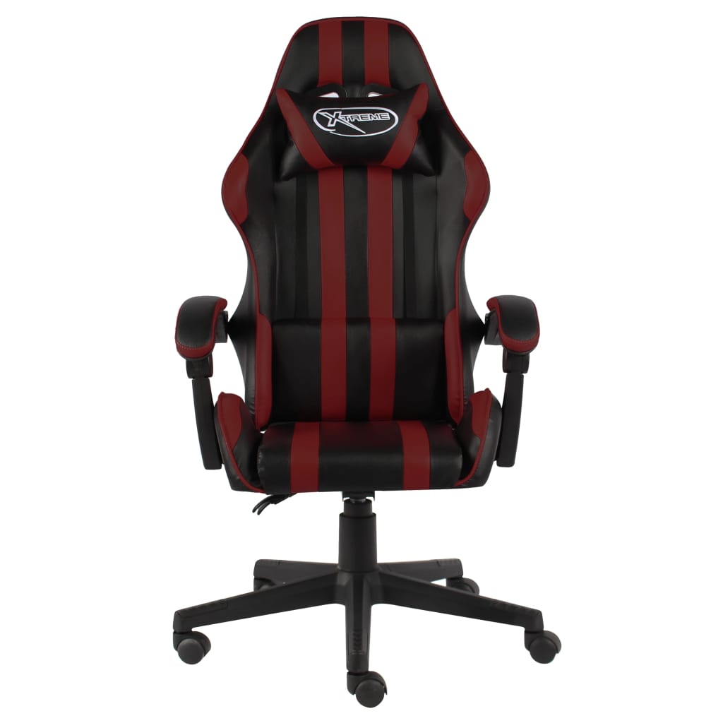 Igraća stolica od umjetne kože crna i crvena boja vina