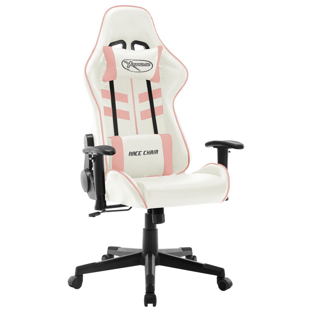 Produktfoto för VidaXl Gamingstol Vit Och Rosa Konstläder