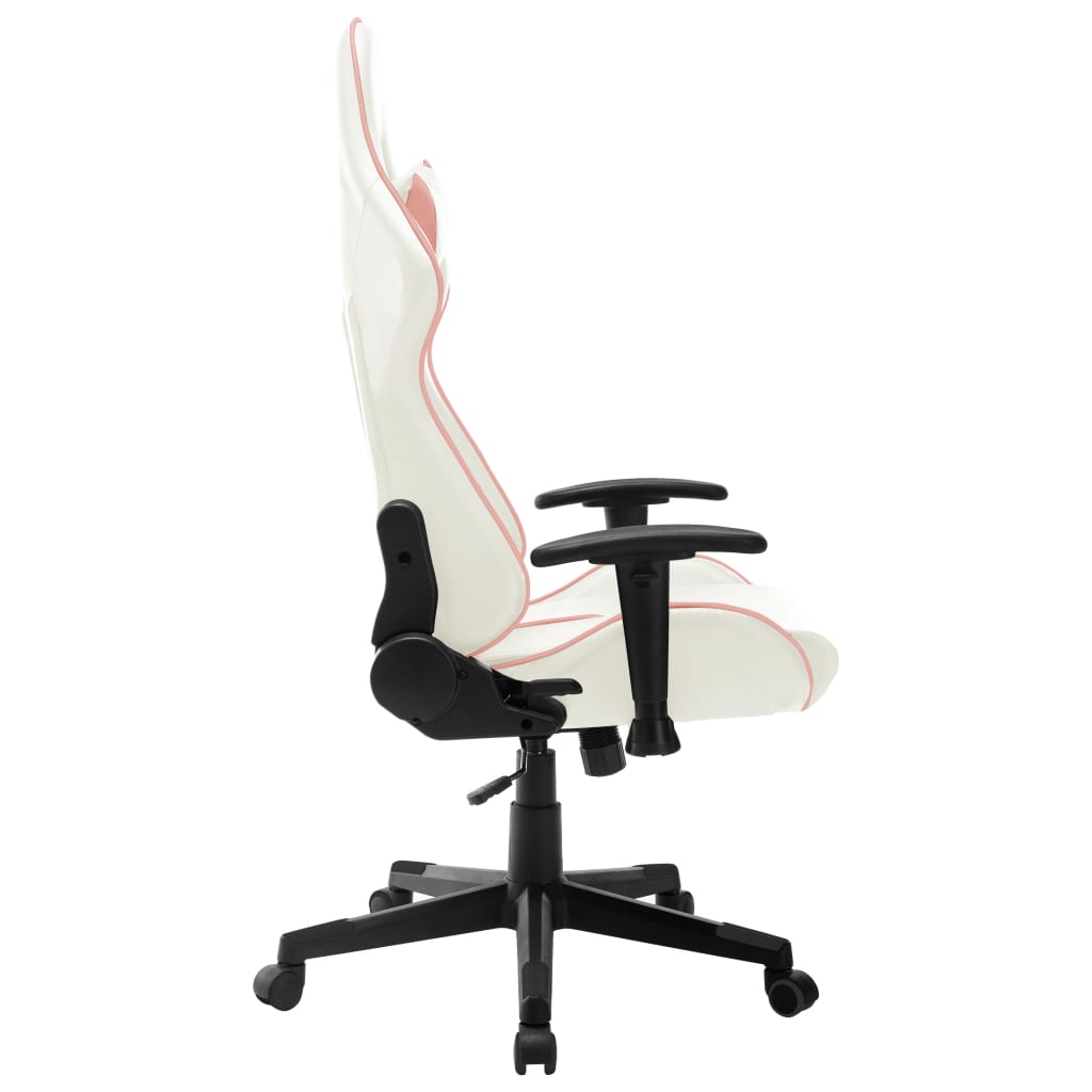 Alternativ bild 4 för VidaXl Gamingstol Vit Och Rosa Konstläder