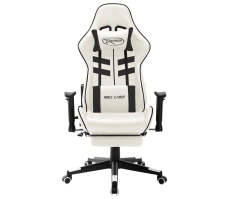 vidaXL Chaise de jeu Blanc et noir Cuir artificiel