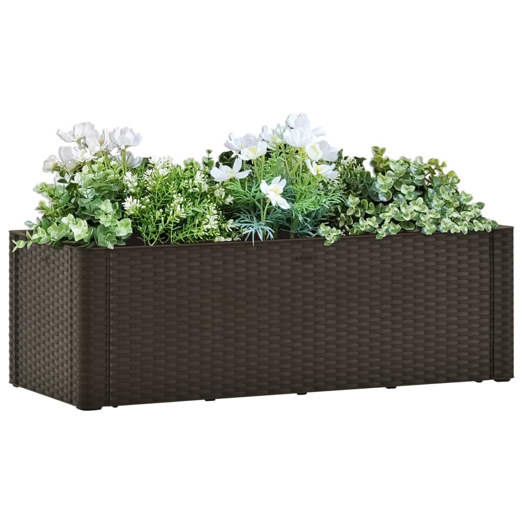 vidaXL Garten-Hochbeet mit Selbstbewässerungssystem Mokka 100x43x33 cm