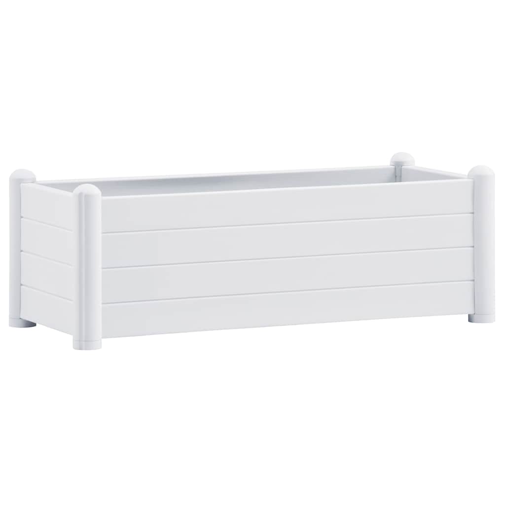 vidaXL Vyvýšený záhradný záhon PP biely 100x43x35 cm