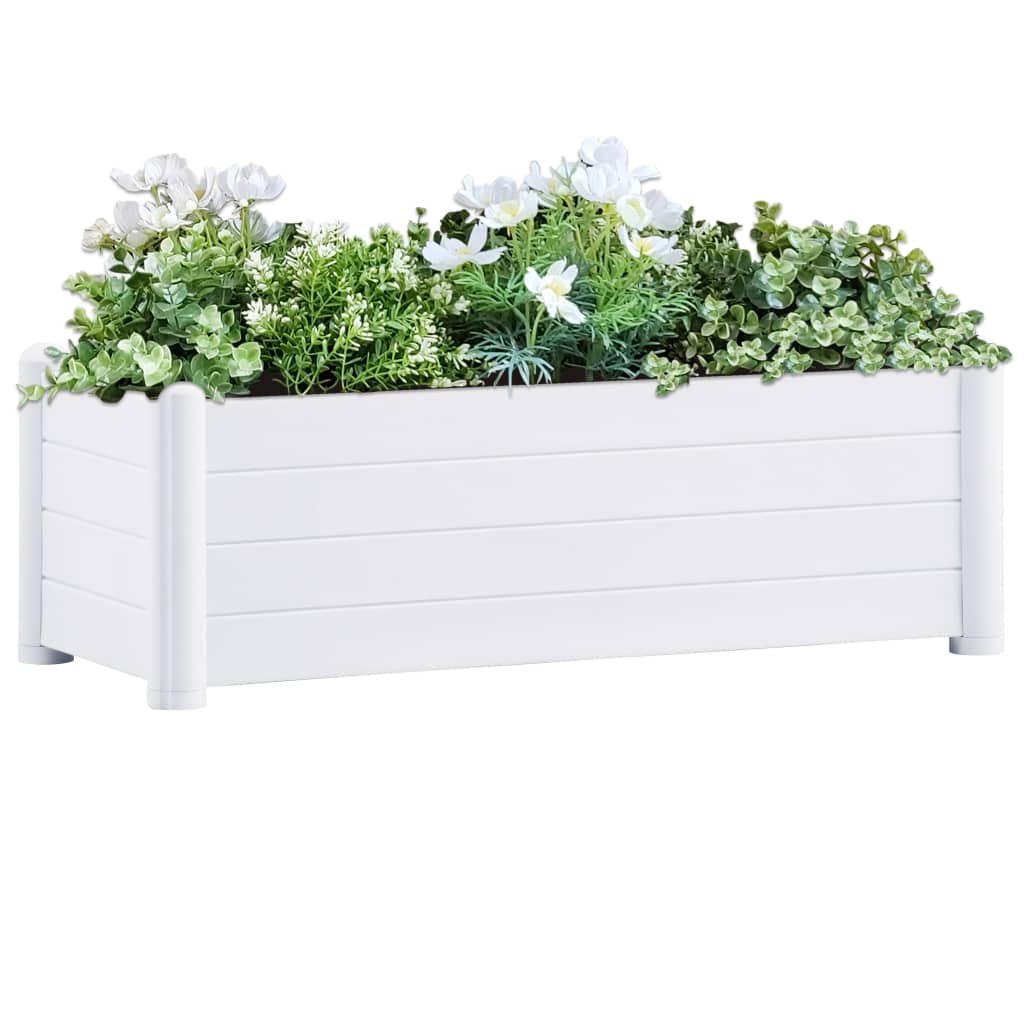 vidaXL Garten-Hochbeet PP Weiß 100x43x35 cm