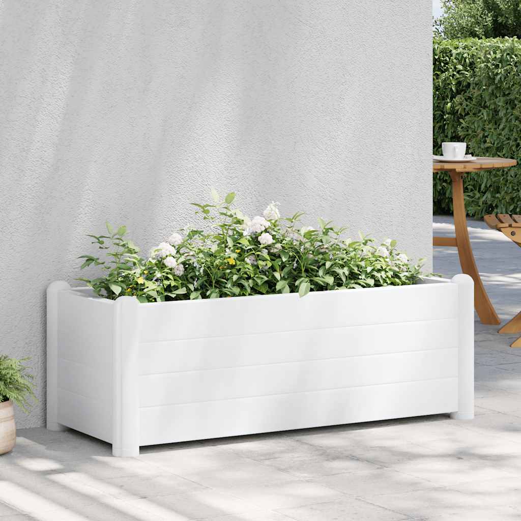 vidaXL Garten-Hochbeet PP Weiß 100x43x35 cm