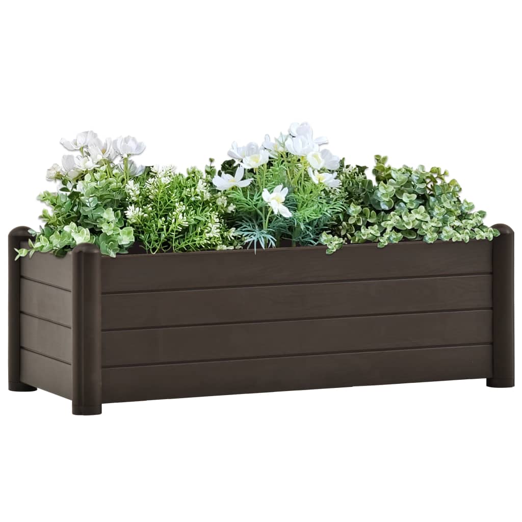 vidaXL Garten-Hochbeet PP Mokka 100x43x35 cm