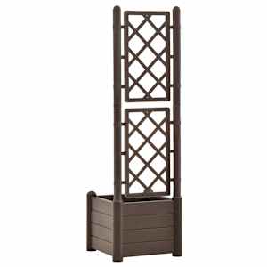 Zahradní truhlík s treláží 43 x 43 x 142 cm PP moka - obrázek 6