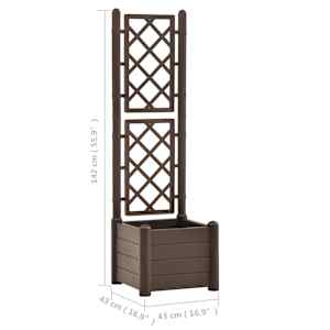 Zahradní truhlík s treláží 43 x 43 x 142 cm PP moka - obrázek 8