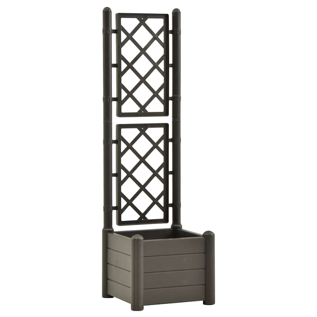 vidaXL Zahradní truhlík s treláží 43 x 43 x 142 cm PP antracitový